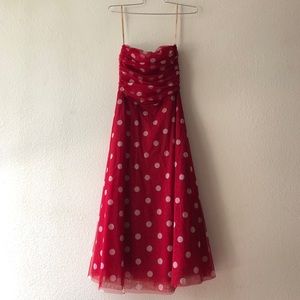 NWT BCBG MaxAzria Red & White Polka Dot Dress 6 S